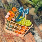 Giỏ Hoa Trái Cây quà tặng phối set 10 hũ (110ml) Yến chưng nóng tươi - Yến Thiên Phúc Đà Nẵng